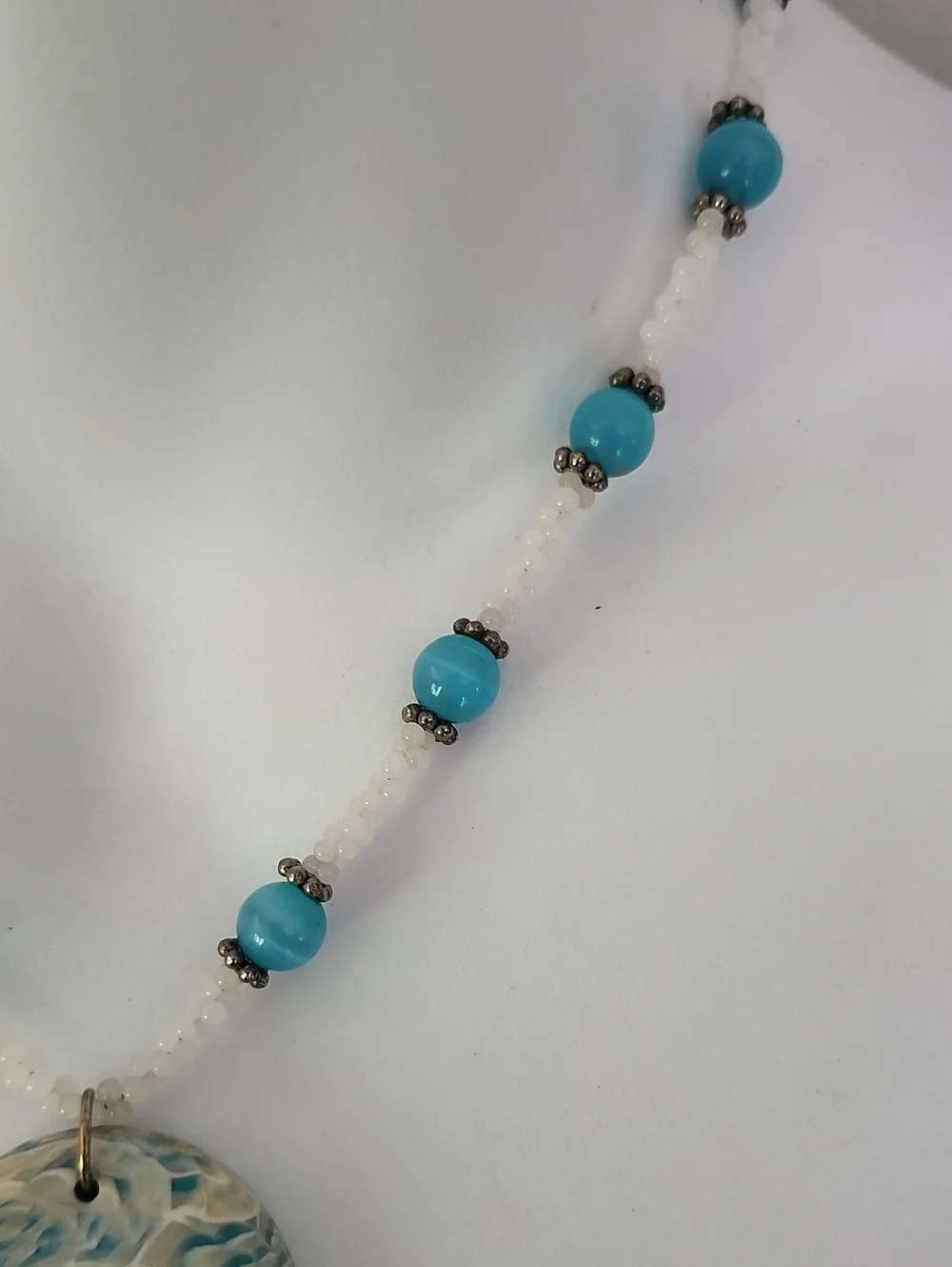 Handcrafted Turquoise Floral Pendant Necklace